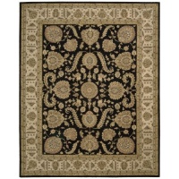 Nourison Rugs Heritage Hall Collection HE19 Black Round 6' x 6' Area Rug Nourison Rugs Heritage Hall Collection HE19 Black Round 6' x 6' Area Rug