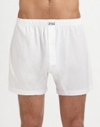 White pima cotton boxer with elastic waistband. Also in black.Machine washImported