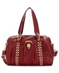 Bring a little bling into your accessories wardrobe with this gold-studded satchel from Olivia + Joy. Spacious and pocket-lined with a slouchy, ruched exterior, it's perfect for everyday or an evening out. Bring a little bling into your accessories wardrobe with this gold-studded satchel from Olivia + Joy. Spacious and pocket-lined with a slouchy, ruched exterior, it's perfect for everyday or an evening out.