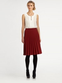 Crisp knife pleats all around define a simple skirt that reinvents tradition.Smooth waistbandSide zip closureFully linedAbout 25 longPolyester/viscose/elastaneDry cleanImportedSIZE & FITModel shown is 5'10½ (179cm) wearing US size 4. Crisp knife pleats all around define a simple skirt that reinvents tradition.Smooth waistbandSide zip closureFully linedAbout 25 longPolyester/viscose/elastaneDry cleanImportedSIZE & FITModel shown is 5'10½ (179cm) wearing US size 4.