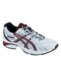 Men's running shoes that let you literally hit the ground running. The legendary comfort, fit and cushioning of the newest version of the GEL-Fluent men's sneakers from Asics, re-engineered with a sleek new upper for a head-turning finish, is sure to amplify your workout. Men's running shoes that let you literally hit the ground running. The legendary comfort, fit and cushioning of the newest version of the GEL-Fluent men's sneakers from Asics, re-engineered with a sleek new upper for a head-turning finish, is sure to amplify your workout.