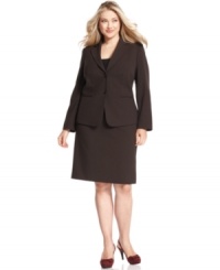 Tahari by ASL's plus size skirt features a slight A-line silhouette that works on any figure. Wear it with a blouse or try it with the coordinating jacket for a more structured look. Tahari by ASL's plus size skirt features a slight A-line silhouette that works on any figure. Wear it with a blouse or try it with the coordinating jacket for a more structured look.