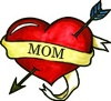 I Love Mom Heart Temporary Tattoo Pack - 6 Tattoos per Pack
