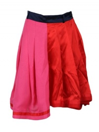 Preen Line Womens Chloe Colorblock Pleat Asymmetrical Silk Skirt