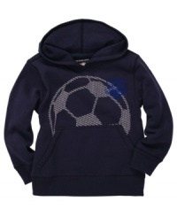 Ideal for the soccer fanatic. He'll be ready for the next goal when wearing this comfy fleece hoodie from Osh Kosh. Ideal for the soccer fanatic. He'll be ready for the next goal when wearing this comfy fleece hoodie from Osh Kosh.