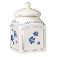 Crafted in premium porcelain for a traditional shape and patterned with a simple blue flower design, this large canister fits seamlessly into your collection and adds rustic charm. Crafted in premium porcelain for a traditional shape and patterned with a simple blue flower design, this large canister fits seamlessly into your collection and adds rustic charm.