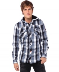 This checked hoodie from Buffalo David Bitton combines preppy patterns with edgy cool for a modern fall look. This checked hoodie from Buffalo David Bitton combines preppy patterns with edgy cool for a modern fall look.