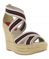 Go rogue with the Renegade sandal from Mia. Seasonal espadrille styling brings a homespun charm to the elevated wedge.