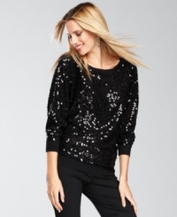 Bring on the sizzle for the holidays with a sequined-knit sweater from INC! Bring on the sizzle for the holidays with a sequined-knit sweater from INC!