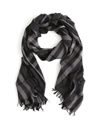 Burberry's oversized check adorns this crinkle scarf in a luxe wool and cashmere blend. Burberry's oversized check adorns this crinkle scarf in a luxe wool and cashmere blend.