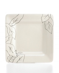 Mix and match! Sprawling black-and-white flowers lend Anna square plates a modern sensibility. A blend of classic florals and contemporary design, this dinner plate from the Laurie Gates dinnerware and dishes collection is crafted to enhance your decor at special occasions or quiet nights at home. Mix and match! Sprawling black-and-white flowers lend Anna square plates a modern sensibility. A blend of classic florals and contemporary design, this dinner plate from the Laurie Gates dinnerware and dishes collection is crafted to enhance your decor at special occasions or quiet nights at home.