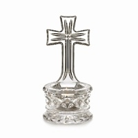 Waterford Standing Cross, 8.75$150.00In finest lead crystal from Waterford this standing cross features light-catching crosshatched cuts along the stem. Also holds votive candle.