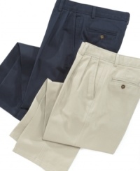 The perfect complement to any button-down or polo shirt, these classic pleated pants from Nautica are a must-have addition to his dressy wardrobe. The perfect complement to any button-down or polo shirt, these classic pleated pants from Nautica are a must-have addition to his dressy wardrobe.