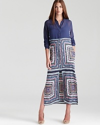 An instant closet standout, Mara Hoffman's button down dress lends an effortless look that stands on its own--a timeless print feels cultured and cool. An instant closet standout, Mara Hoffman's button down dress lends an effortless look that stands on its own--a timeless print feels cultured and cool.