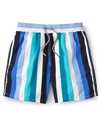 A measured swim trunk from the always exciting Vilebrequin patterns tonal stripes for a vivid but composed design that pulls in plenty of surfer vibes for your poolside style. A measured swim trunk from the always exciting Vilebrequin patterns tonal stripes for a vivid but composed design that pulls in plenty of surfer vibes for your poolside style.