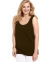 J Jones New York's sleeveless plus size top is a must-get layering staple for your casual wardrobe. (Clearance)