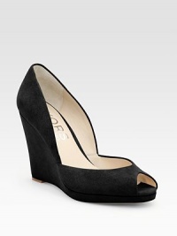 Alluring, low-cut silhouette of sumptuous suede, elevated by a self-covered wedge. Self-covered wedge, 3½ (90mm) Stretch suede upper Leather lining Buffed leather sole Padded insole ImportedOUR FIT MODEL RECOMMENDS ordering one half size up as this style runs small. Alluring, low-cut silhouette of sumptuous suede, elevated by a self-covered wedge. Self-covered wedge, 3½ (90mm) Stretch suede upper Leather lining Buffed leather sole Padded insole ImportedOUR FIT MODEL RECOMMENDS ordering one half size up as this style runs small.