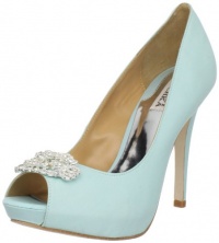 Badgley Mischka Women's Goodie Peep-Toe Pump,Blue Silk,7 M US Badgley Mischka Women's Goodie Peep-Toe Pump,Blue Silk,7 M US