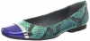 Calvin Klein Women's Pash Patent/Snake Flat,Cobalt Blue/Green,7.5 M US