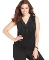Sparkle this season with Style&co.'s sleeveless plus size top, featuring an embellished front!