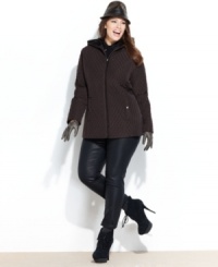 Whether you're layering it or wearing it alone, Esprit's diamond-quilted plus size jacket exudes classic, sporty chic. Whether you're layering it or wearing it alone, Esprit's diamond-quilted plus size jacket exudes classic, sporty chic.