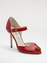 Flattering peep-toe style in sleek patent leather with buckled ankle strap.Self-covered heel, 4¼ (110mm) Peep toe Buckled ankle strap Leather lining and sole Padded insole Made in ItalyOUR FIT MODEL RECOMMENDS ordering true size. Flattering peep-toe style in sleek patent leather with buckled ankle strap.Self-covered heel, 4¼ (110mm) Peep toe Buckled ankle strap Leather lining and sole Padded insole Made in ItalyOUR FIT MODEL RECOMMENDS ordering true size.