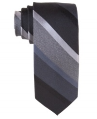 Your future's so bright you'll need to wear shades, like on this statement-making striped skinny tie from Barr III. Your future's so bright you'll need to wear shades, like on this statement-making striped skinny tie from Barr III.