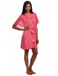 Midnight By Carole Hochman Women's Lace Embrace Robe Midnight By Carole Hochman Women's Lace Embrace Robe