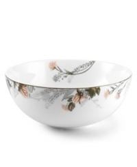 Featuring a subtle pattern of delicately shaded flowers and leaves, Mikasa Cheateau Garden collection has the feel of an antique, hand-tinted black and white image. Made of microwave and dishwasher safe porcelain, the vegetable bowl is durable enough for everyday use and suitably elegant for formal settings. Featuring a subtle pattern of delicately shaded flowers and leaves, Mikasa Cheateau Garden collection has the feel of an antique, hand-tinted black and white image. Made of microwave and dishwasher safe porcelain, the vegetable bowl is durable enough for everyday use and suitably elegant for formal settings.