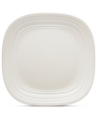 With the look of hand-thrown pottery in hard-wearing stoneware, the Swirl square dinner plate from Mikasa enhances casual meals with fuss-free elegance. A matte finish with glazed accents adds stylish distinction to pure white. With the look of hand-thrown pottery in hard-wearing stoneware, the Swirl square dinner plate from Mikasa enhances casual meals with fuss-free elegance. A matte finish with glazed accents adds stylish distinction to pure white.
