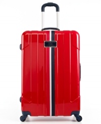 Toughen up! Crafted from composite polycarbonate with an aircraft aluminum handle, this suitcase handles travel's wear and tear like a pro and glides effortlessly through busy airport terminals on four easy-glide spinners. A fully-lined interior is packed with thoughtful amenities, like a heavy-duty wet pocket, organizational features and more! Toughen up! Crafted from composite polycarbonate with an aircraft aluminum handle, this suitcase handles travel's wear and tear like a pro and glides effortlessly through busy airport terminals on four easy-glide spinners. A fully-lined interior is packed with thoughtful amenities, like a heavy-duty wet pocket, organizational features and more!