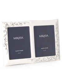 Show your romantic side. Loopy platinum hearts in white porcelain make Mikasa's Love Story double invitation frame a beautiful showcase for your favorite wedding photo and invitation. Show your romantic side. Loopy platinum hearts in white porcelain make Mikasa's Love Story double invitation frame a beautiful showcase for your favorite wedding photo and invitation.