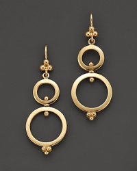 18K yellow gold double ring earrings. Designed by Temple St. Clair. 18K yellow gold double ring earrings. Designed by Temple St. Clair.