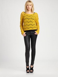 Channel the crochet trend in this semi-sheer boatneck of pure cotton, finished with dropped shoulders and ribbed trim. BoatneckDropped shouldersLong sleevesRibbed cuffs and hemCottonDry cleanImportedModel shown is 5'11 (178cm) wearing US size Small. Channel the crochet trend in this semi-sheer boatneck of pure cotton, finished with dropped shoulders and ribbed trim. BoatneckDropped shouldersLong sleevesRibbed cuffs and hemCottonDry cleanImportedModel shown is 5'11 (178cm) wearing US size Small.
