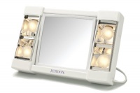 Jerdon J1010 Table Top Makeup Mirror, 3X Magnification, White