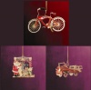 Bicycle, Santa's Workshop, and Pedal Fire Truck Set of 3 Ornaments