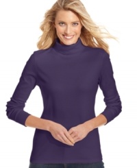 Strike a casual note in Karen Scott's easy turtleneck top. It's essential style at a fantastic price! Strike a casual note in Karen Scott's easy turtleneck top. It's essential style at a fantastic price!