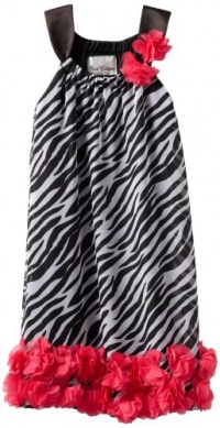 Rare Editions Girls 7-16 Zebra Print Dress With Rosettes, Black/White/Fuchsia, 12 Rare Editions Girls 7-16 Zebra Print Dress With Rosettes, Black/White/Fuchsia, 12
