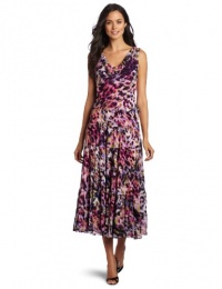 Jones New York Women's Chiffon Cowl Neck Long Tier Dress, Multi, 6 Jones New York Women's Chiffon Cowl Neck Long Tier Dress, Multi, 6