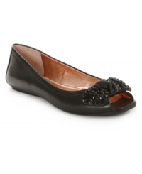 Summerize your shoe wardrobe! With a darling peep-toe topped by a bead-accented bow, the Channah flats from BCBGeneration are a must-have. Summerize your shoe wardrobe! With a darling peep-toe topped by a bead-accented bow, the Channah flats from BCBGeneration are a must-have.
