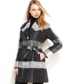 The bold, plaid tweed fabric of MICHAEL Michael Kors' coat adds contemporary appeal to a timeless, sophisticated silhouette.