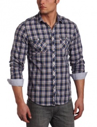 Ben Sherman Men's Long Sleeve Utility Check Woven Shirt