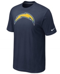 Go big! Display your love for the San Diego Chargers loud and proud in this oversized-logo t-shirt from Nike. Go big! Display your love for the San Diego Chargers loud and proud in this oversized-logo t-shirt from Nike.