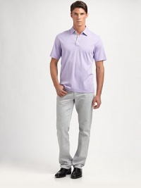 Check trim at the placket adds the right touch of preppy cool to this easy-fit cotton polo.Point collarButton-down half-placketShort sleevesCottonMachine washImported Check trim at the placket adds the right touch of preppy cool to this easy-fit cotton polo.Point collarButton-down half-placketShort sleevesCottonMachine washImported