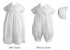 Lauren Madison baby boy Christening Baptism Special occasion Infant Convertible Full Length Gown Set, White, 0-3 Months