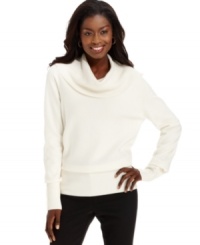 Build your wardrobe with JM Collection's ultra-versatile cowl-neck sweater. Build your wardrobe with JM Collection's ultra-versatile cowl-neck sweater.