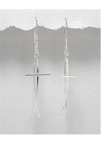 Cross Earrings In Sterling Silver Cross Earrings In Sterling Silver