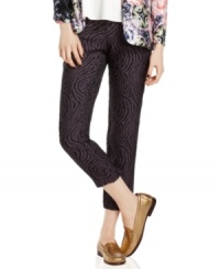 Zebra print adds an irreverent appeal to these Bar III cropped pants -- mix it up with contrasting patterns and textures! Zebra print adds an irreverent appeal to these Bar III cropped pants -- mix it up with contrasting patterns and textures!