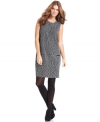 Fever's boucle shift dress adds the right touch of texture to your wardrobe. All you need are tights and pumps to complete the look.