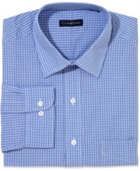 Shake up your wardrobe of solids with a sophisticated blue check shirt from Club Room. Shake up your wardrobe of solids with a sophisticated blue check shirt from Club Room.